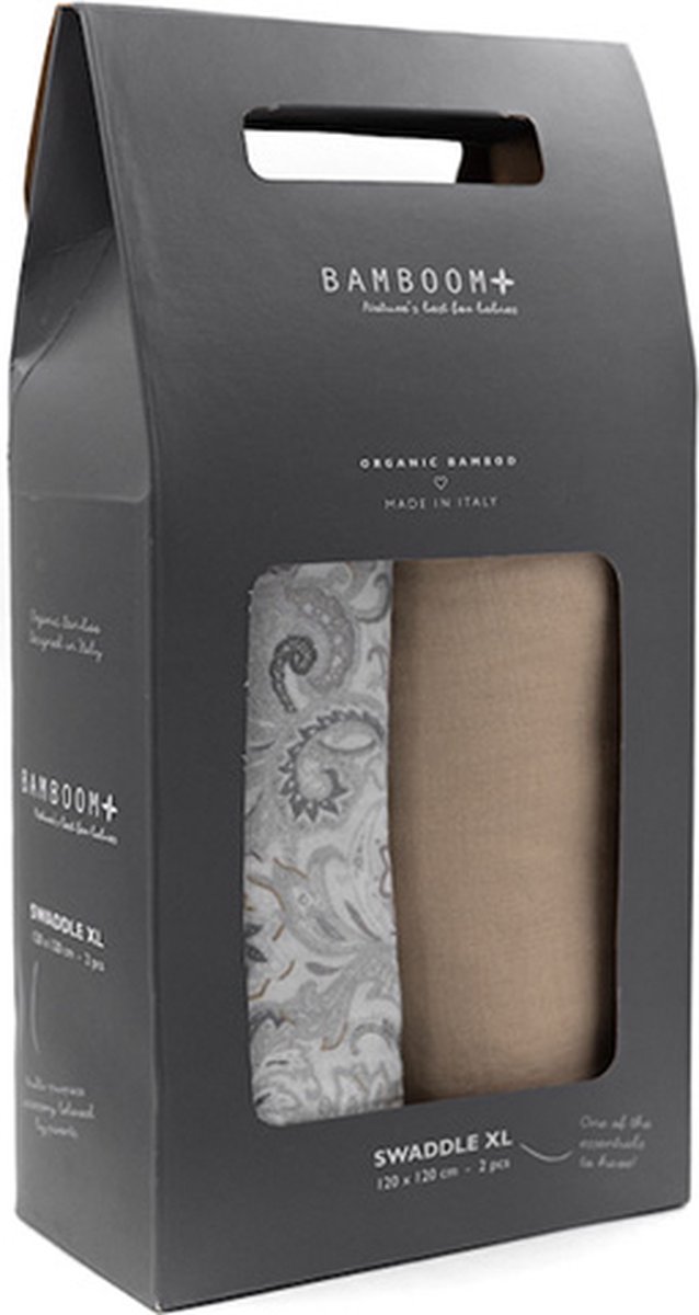 Bamboom Hydrofiele Doek Swaddle Paisley Camel (2 stuks