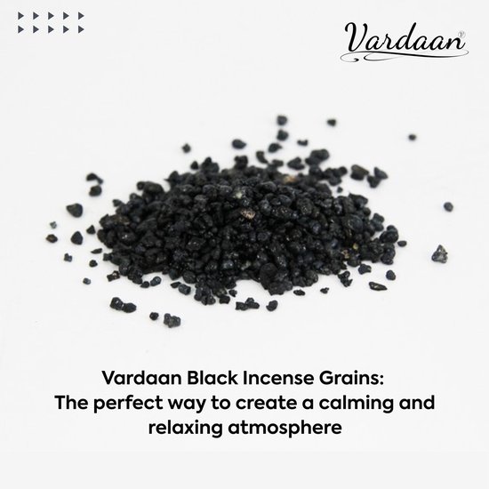 Grains Encens noirs - Grains Encens liturgiques - Aromatique - Résines 100% naturelles - Grains Encens Vardaan - Contient des extraits de plantes - 200 grammes