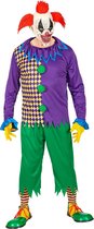 Widmann - Monster & Griezel Kostuum - Enge Clown Cirque Du Macabre - Man - Groen, Paars - Medium - Halloween - Verkleedkleding