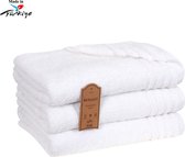 Veehaus Magti XL Handdoeken Wit - 70x140 - Set van 3 - Badhanddoeken hotelkwaliteit - 100% katoen - Zware kwaliteit 500 g/m2 Wit