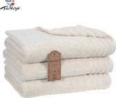 Bol.com Veehaus Magnee XL Handdoeken Natuur - 70x140 - Set van 3 - Badhanddoeken hotelkwaliteit - 100% katoen - Zware kwaliteit ... aanbieding