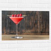 Muursticker - Roze Cocktail met Frambozen - 75x50 cm Foto op Muursticker