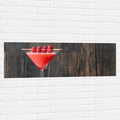 Muursticker - Roze Cocktail met Frambozen - 120x40 cm Foto op Muursticker