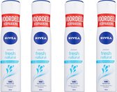 NIVEA Deo Spray - Fresh Natural XL - 4 x 200 ml