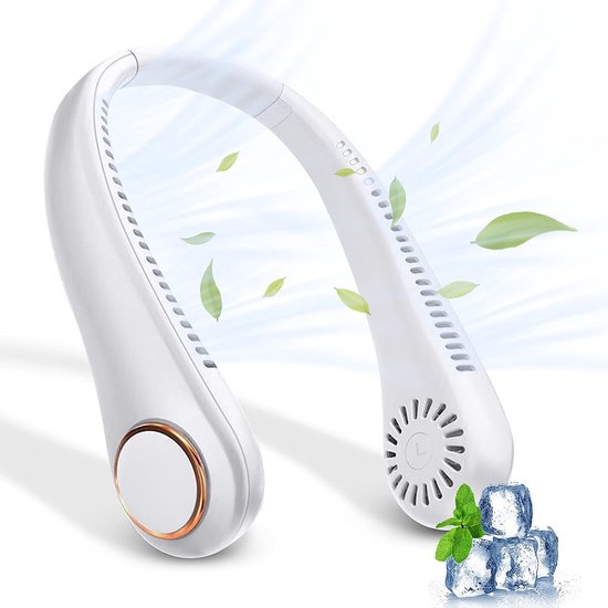 Mini ventilateur de cou portable 2 vitesses USB rechargeable silencieux