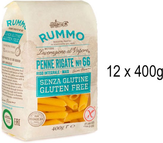 Foto: Rummo penne rigate nr 66 glutenvrij doos 12x 400g