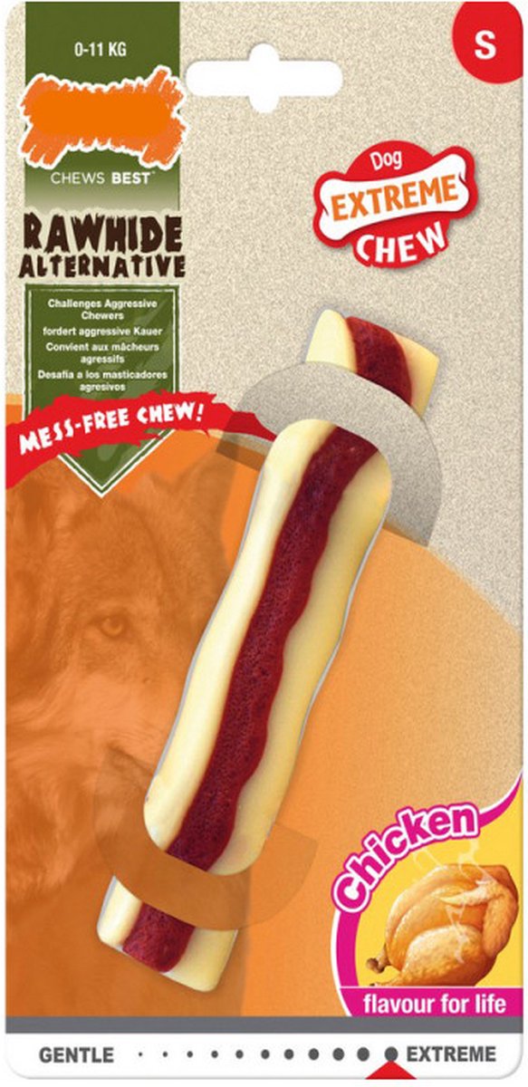Nylabone Extreme kauwbot - Veilig Alternatief voor Rawhide - Kipsmaak - Small of Extra Large - Small