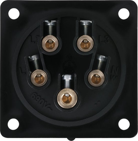 CEE Zware stroom wandcontactdoos Intratec 63A 400V 6h IP67 (spatwaterdicht) 5-pins (3P N E): IEC-60309 Industriële en meerfasige stekker robuuste industriële kwaliteit