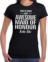 Awesome maid of honour/getuige cadeau t-shirt zwart dames 2XL