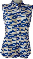 Angelle Milan – Travelkleding voor dames – Blauwe Mouwloze Blouse – Ademend – Kreukherstellend – Duurzame blouse - In 5 maten - Maat S
