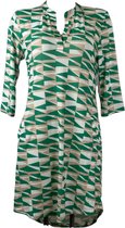Angelle Milan – Travelkleding voor dames – Groen geblokte Jurk – Ademend – Kreukherstellend – Duurzame jurk - In 5 maten - Maat M