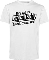 T-shirt Legendaddy World's Coolest Dad | Vaderdag | Vaderdag cadeau met tekst | Vaderdag cadeau | Wit | maat XL