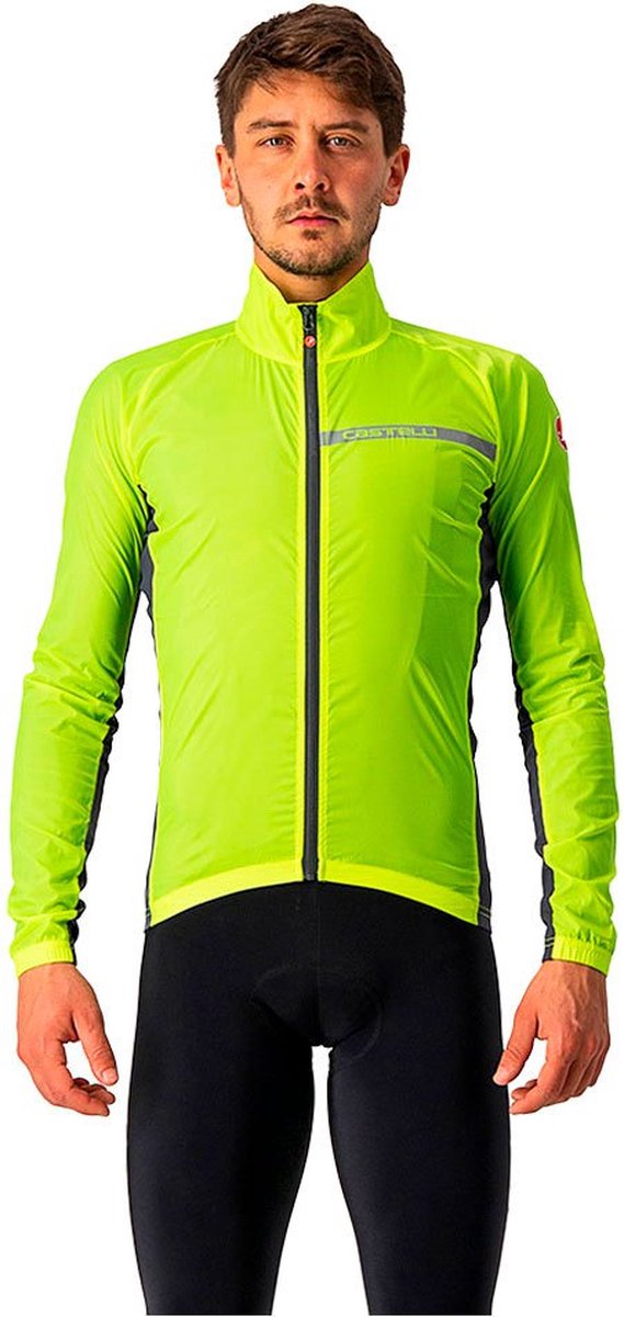 Castelli Windstopper jacket Heren Fluo Grijs - SQUADRA STRETCH JACKET YELLOW FLUO DARK GRAY - S