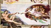 Fotobehang - Vlies Behang - De schepping van Adam - Michelangelo - Schilderij - Kunst - 312 x 219 cm