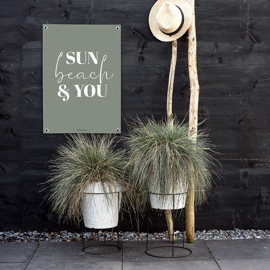 MOODZ design | Tuinposter | Buitenposter | Sun, Beach & You | 70 x 100 cm | Groen