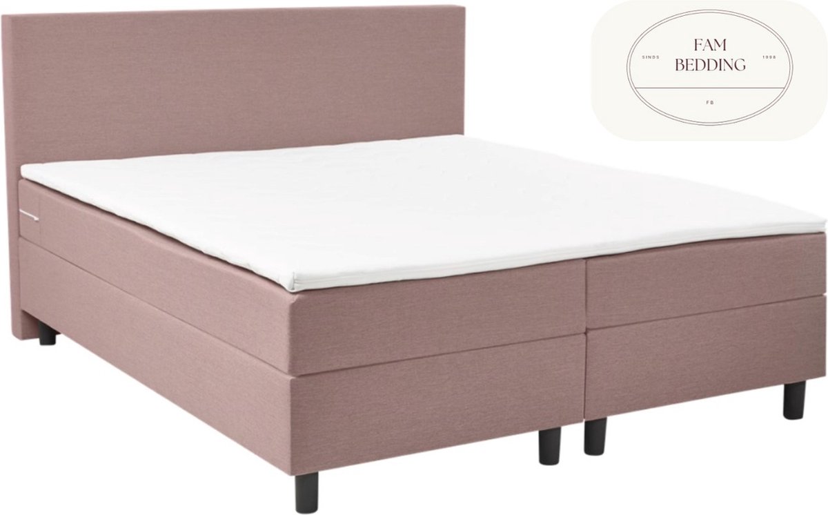 2 Persoons Boxspring Rolene Roze 180x200