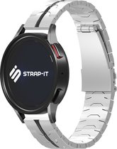 Strap-it Smartwatch bandje 22mm - Stalen Special bandje - geschikt voor Samsung Galaxy Watch 1 46mm / Watch 3 45mm / Gear S3 Classic & Frontier - Polar Vantage M / M2 / V3 / Grit X / Grit X Pro - OnePlus Watch - zilver/zwart