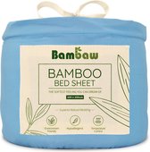 Bamboe Hoeslaken | 2-Persoons Eco Hoeslaken 200cm bij 200cm | Lichtblauw | Luxe Bamboe Beddengoed | Hypoallergeen Hoeslaken | Puur Bamboe Viscose Rayon laken | Ultra-ademende Stof | Bambaw