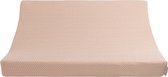 Baby's Only Gebreide baby aankleedkussenhoes - Waskussenhoes met visgraatmotief - Overtrek verzorgingskussen Dawn - Blush/Ecru - 45x70 cm