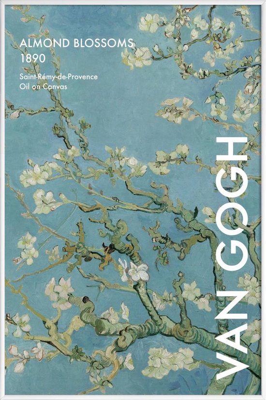 JUNIQE - Poster in kunststof lijst Van Gogh - Amandelbloesem (1890)