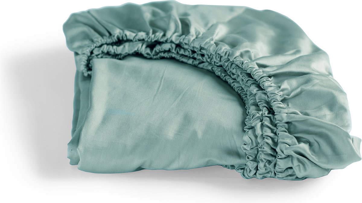 Cinderella - Sundays - Hoeslaken - Tot 25 cm matrashoogte - Satijn - 180x200 cm - Mineraal Groen