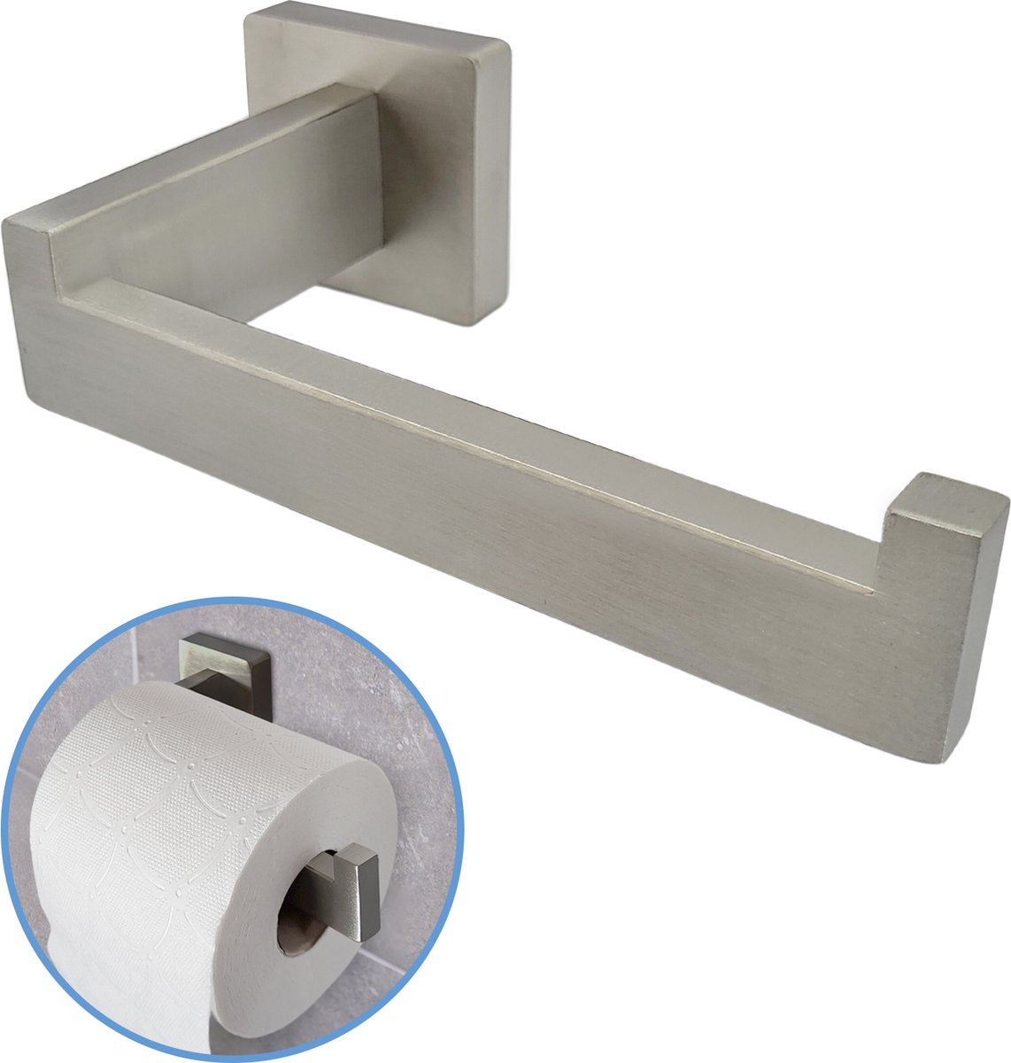 Sanics WC Rolhouder Zilver Inclusief Montage set - Toiletrolhouder RVS - WC Papier Houder - Closetrolhouder