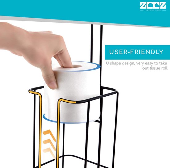 zccz Support Rouleau Papier Toilette avec Étagère, Porte Rouleau