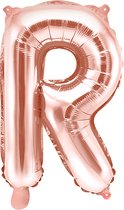 Partydeco - Folieballon Rose Gold Letter R (35 cm)