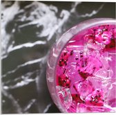 Acrylglas - Roze Drankje met IJs - 50x50 cm Foto op Acrylglas (Met Ophangsysteem)