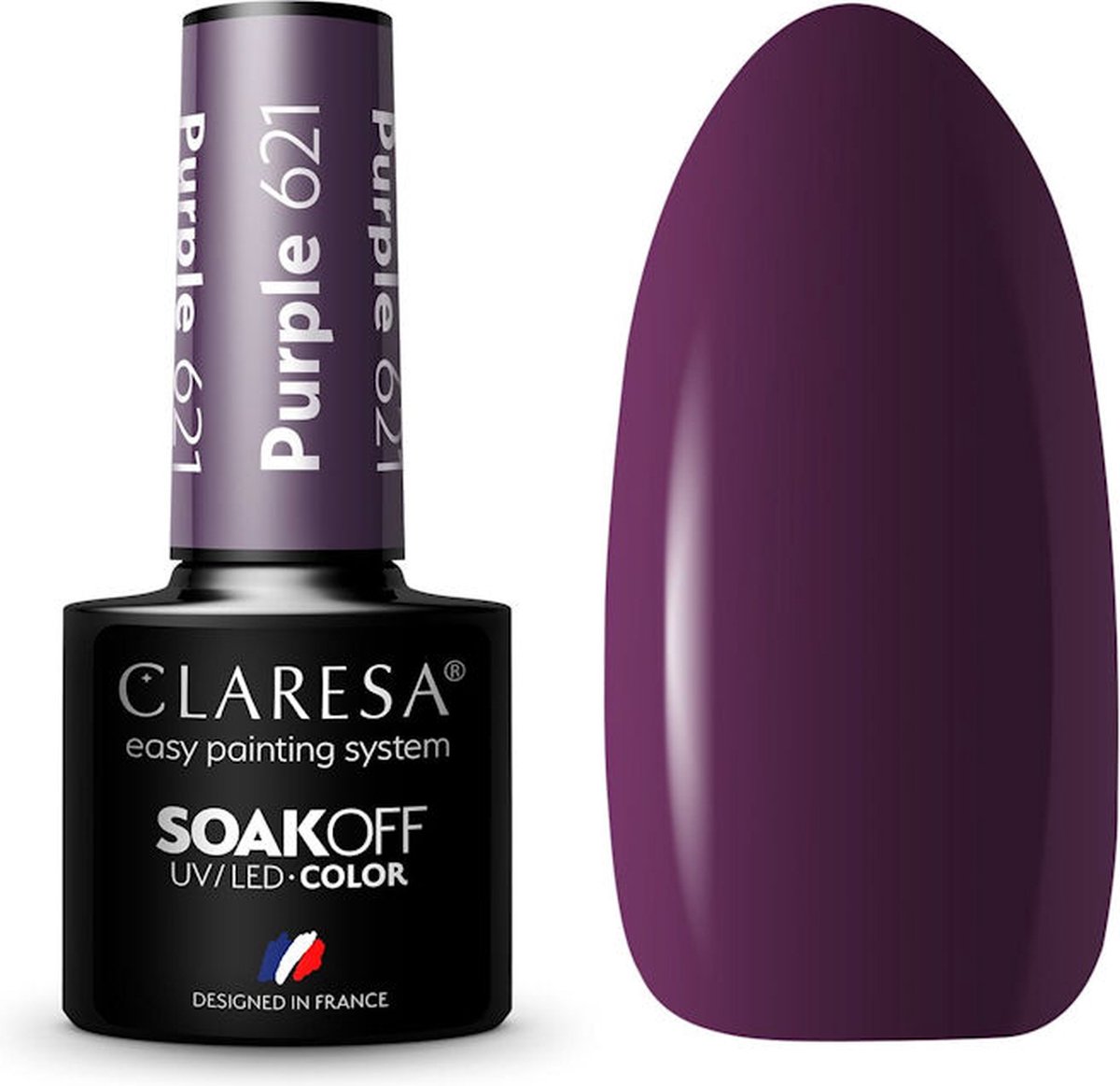 Claresa UV/LED Gellak Paars #621 - 5ml. - Paars - Glanzend - Gel nagellak op Prijzenvolger.com