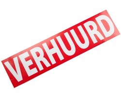 Verhuurd sticker - 400 x 100 mm