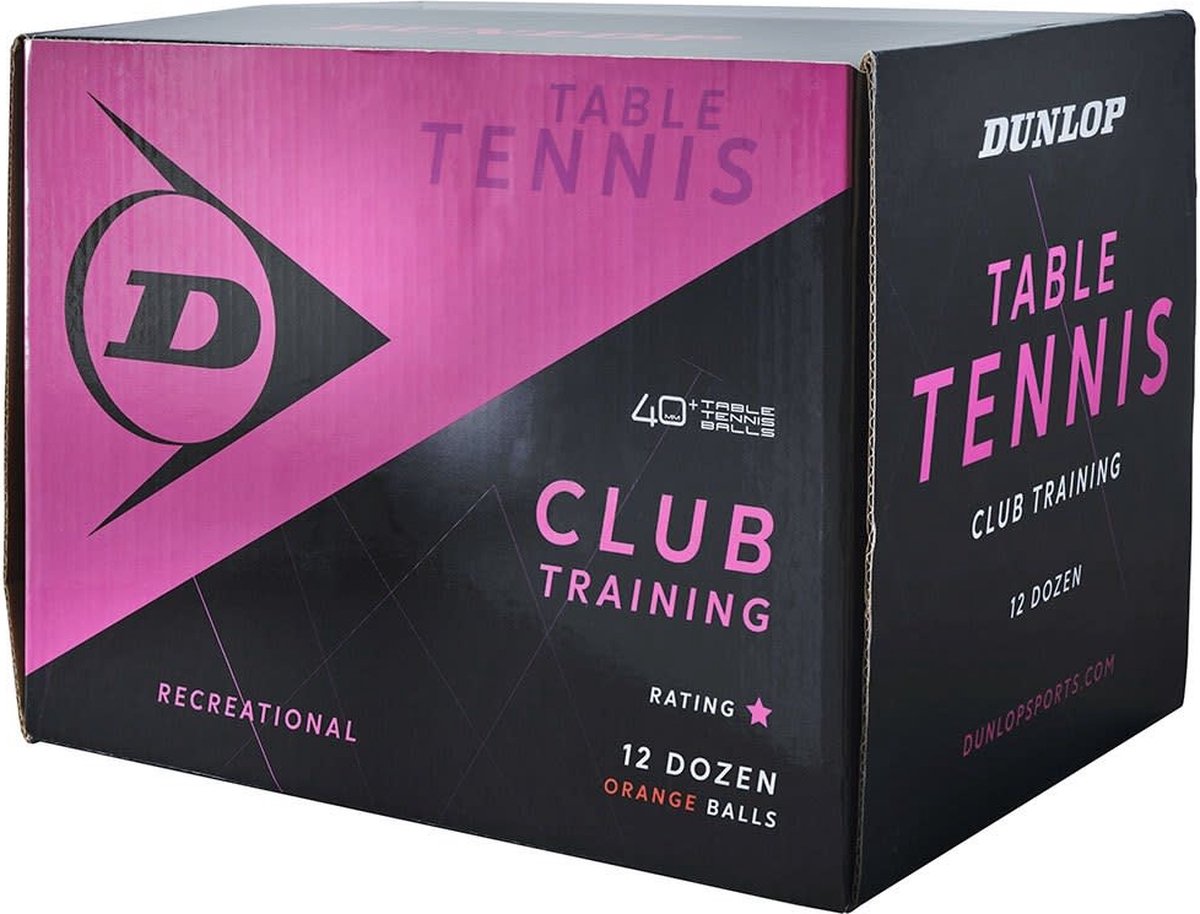 Dunlop - 40+ Club Training - Tafeltennisballen - 144 Ballen - Oranje