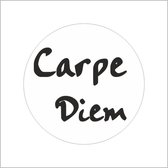 Sticker - "Carpe Diem" - Etiketten - 39mm Rond - Wit/Zwart - 500 Stuks
