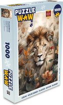 Puzzel Leeuw - Wilde dieren - Planten - Natuur - Bloemen - Legpuzzel - Puzzel 1000 stukjes volwassenen