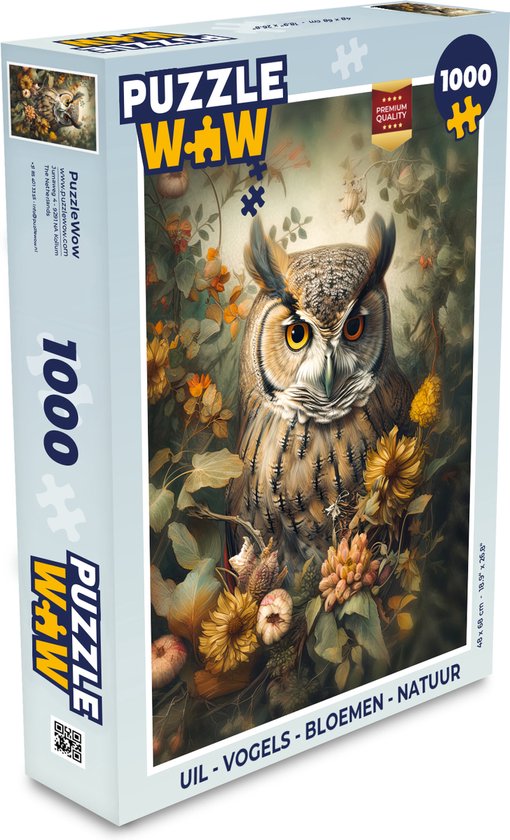 Puzzel Uil - Vogels - Bloemen - Natuur - Legpuzzel - Puzzel 1000 stukjes  volwassenen | bol.com