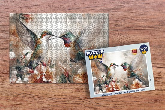 Puzzle Colibri - Vogels - Fleurs - Nature - Puzzle - Puzzle 1000