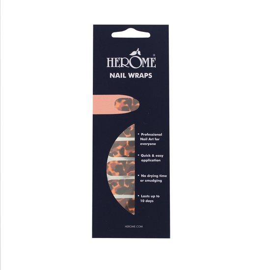 Herome Nail Wraps Tortoise - Nagelstickers - Nail Art - Zonder Droogtijd - 2x10 stickers