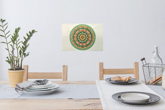 Stickers muraux - Film autocollant - Hippie - Mandala - Vert - Boho - Fleurs - 30x20 cm - Film adhésif - Stickers muraux Chambre d'enfant - Papier peint autocollant - Papier peint autocollant - Film autocollant