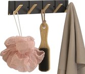 Luxe wandkapstok - Zwart - Goud - Handdoekrek - Badkamer - Slaapkamer - Inklapbaar - Haakjes