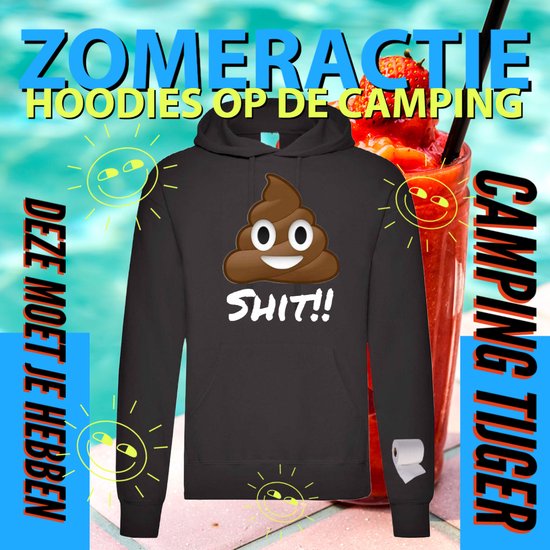 Hoodie camping - Grappige Hoodie Shit - Hoodie Zwart - Maat S