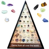 Edelstenen en Mineralen Wereld Collectie - 36 mini stenen in Piramide verpakking - Trommelstenen