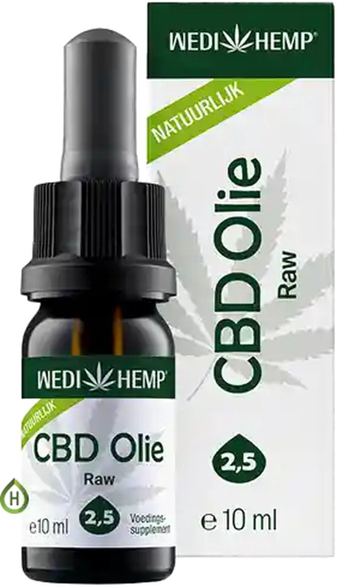 Goedkoopste Medihemp CBD Olie RAW 2,5 (10ml) - 01-BIO-NL