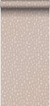 ESTAhome behangpapier bloemmotief oudroze en wit - 139280 - 0,53 x 10,05 m