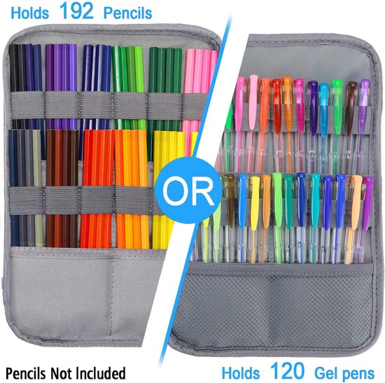 96/192 Slots Colored Pencil Case Large Capacity Pencil Holder Pen Organizer  Bag for Prismacolor Watercolor Coloring Pencils Gel Pens