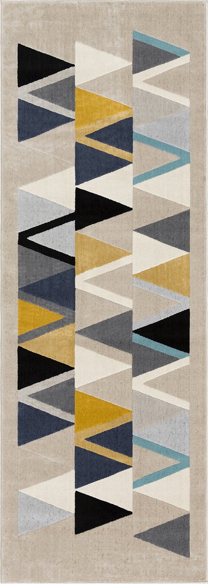 SURYA - DELANEY - Scandinavisch boho tapijt - Meerkleurig/geel
