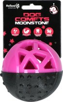 Dog Comets Moonstone - Ronde Traktatiebal - Hondenspeelgoed - Intelligentie speelgoed - Stuiterend - Met pieper - Rubber - Ø9 cm - Roze/Zwart