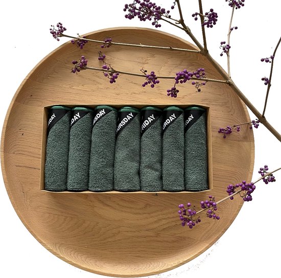 Klud - microvezeldoekjes (set van 7) - oily groen - Hoge Ramen