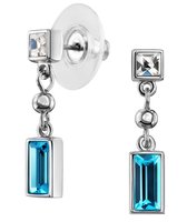 Traveller Oorbellen - Oorhangers Dames - Zilverkleurig - Kristal - Blauw - Preciosa Crystals - Lichtblauw / Aqua - 157578