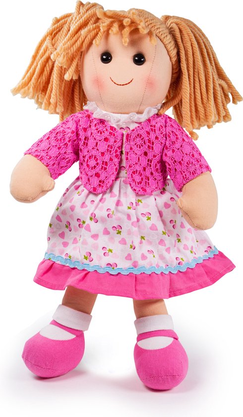 Bigjigs Toys Bambola Mandie 34 Cm | Morbida, In Stoffa, Vestito Floreale, Per Bambini 1+ Anni, Amica Del Cuore