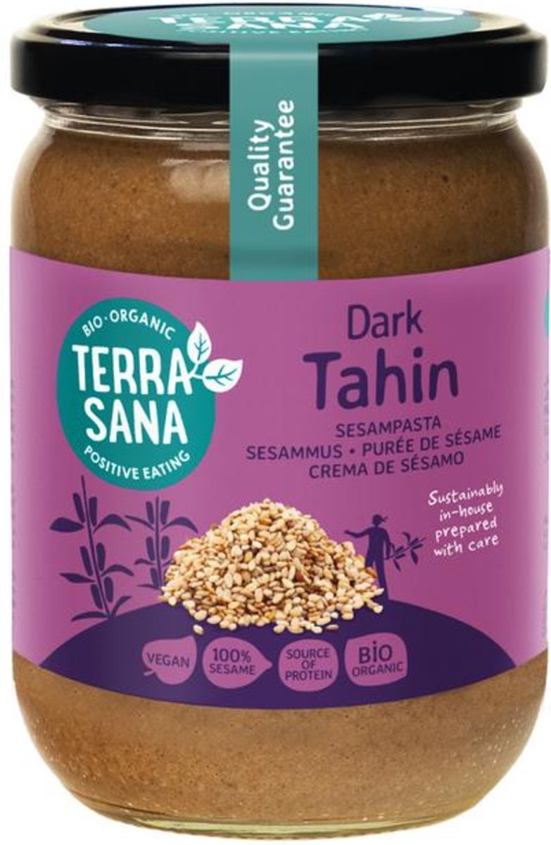 TerraSana Tahin bruin sesampasta zonder zout bio 500 Gram